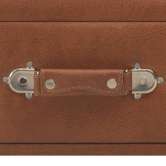 Panca con Cassetti 80 cm Marrone in Similpelle 277076