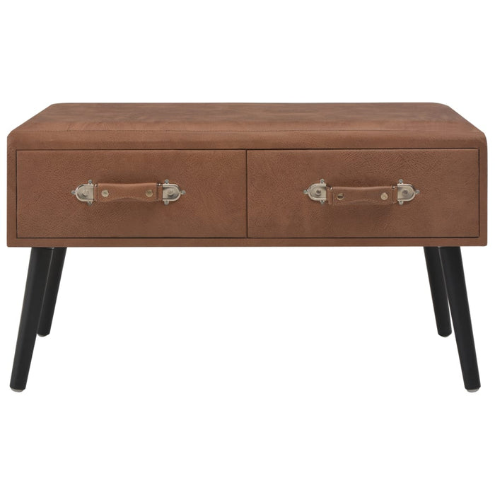 Panca con Cassetti 80 cm Marrone Scuro in Similpelle 277077