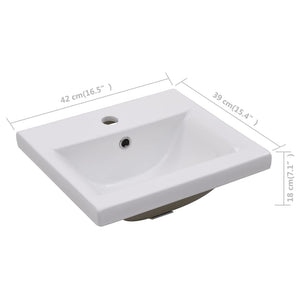 Lavabo da Incasso-Lavandino-Lavello 42x39x18 cm in Ceramica Bianco