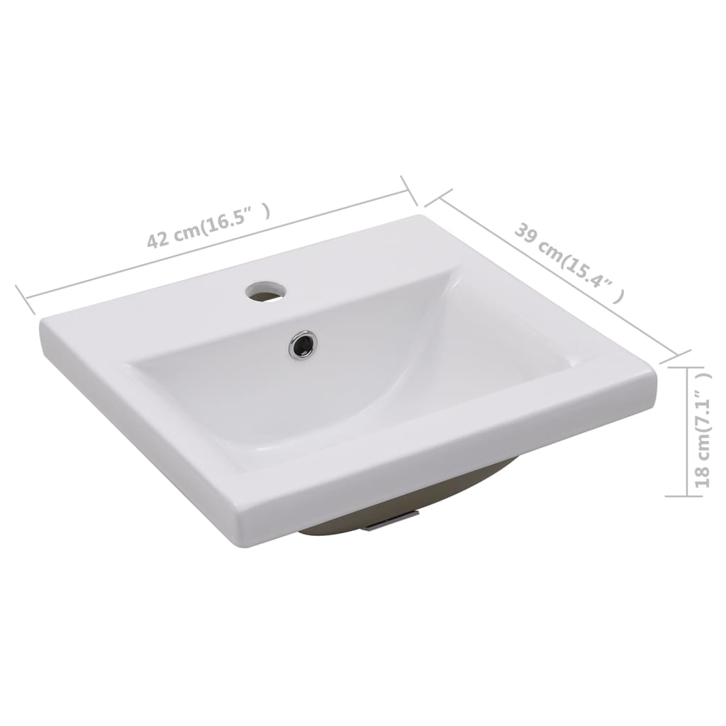 Lavabo da Incasso 42x39x18 cm in Ceramica Bianco 145060