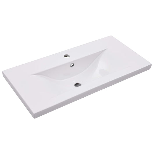 Lavabo da Incasso-Lavandino 81x39,5x18,5 cm in Ceramica Bianco