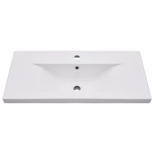 Lavabo da Incasso-Lavandino 81x39,5x18,5 cm in Ceramica Bianco