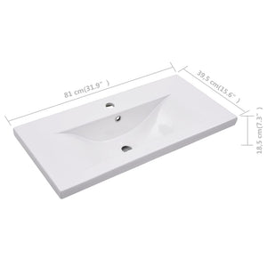 Lavabo da Incasso 81x39,5x18,5 cm in Ceramica Bianco 145062