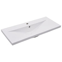 Lavabo da Incasso-Lavandino-Lavello 91x39,5x18,5 cm in Ceramica Bianco