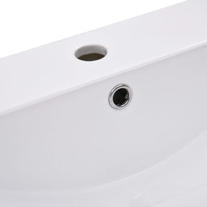 Lavabo da Incasso-Lavandino-Lavello 91x39,5x18,5 cm in Ceramica Bianco