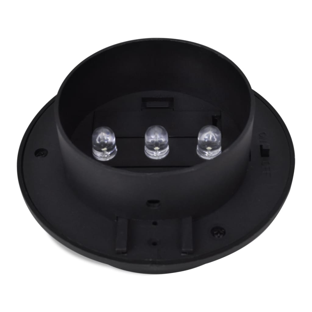 Lampade Solari da Esterno per Recinzioni 12 pz LED Nero 277122