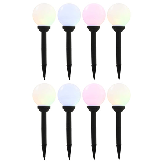 Lampade Solari da Esterno 8 pz LED Sferiche 15 cm RGBcod mxl 95325