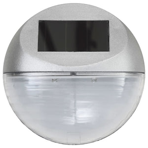 Lampade Solari da Parete da Esterno a LED 24 pz Rotonde Argento 277140