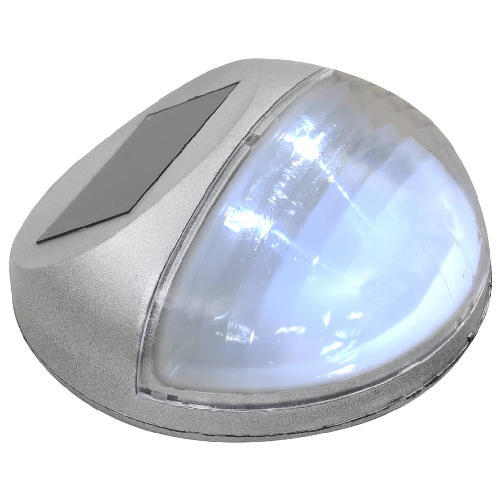 Lampade Solari da Parete da Esterno a LED 24 pz Rotonde Argento 277140