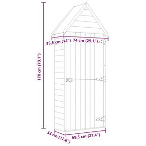 Capanno da Giardino con Porta 69,5x32x178 cm in Pino Impregnato 46358