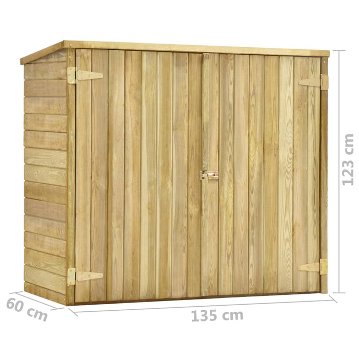 Rimessa Attrezzi da Giardino 135x60x123cm  in Pino Impregnato 46359