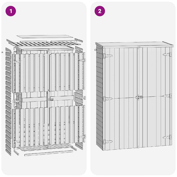 Rimessa Attrezzi da Giardino 123x50x171cm in Pino Impregnato 46361