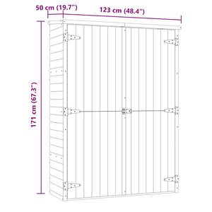 Rimessa Attrezzi da Giardino 123x50x171cm in Pino Impregnato 46361