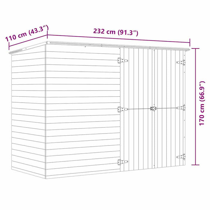 Ripostiglio da Giardino 232x110x170 in Legno di Pino Impregnato 46363