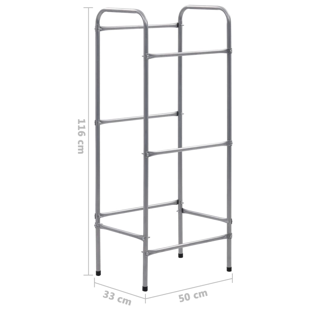 Scaffale portaoggetti per 3 scatole 50 x 33 x 116 cm acciaio argento 02_0000642