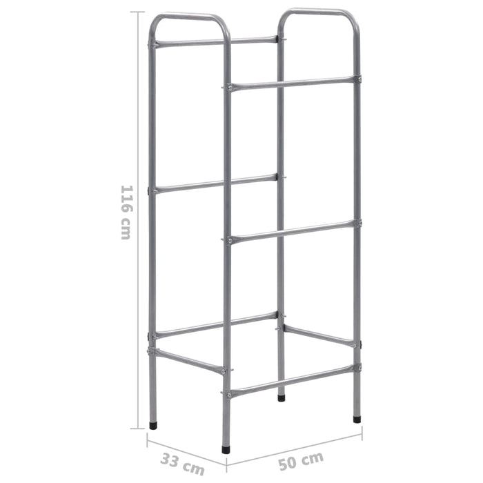 Scaffale portaoggetti per 3 scatole 50 x 33 x 116 cm acciaio argento 02_0000642