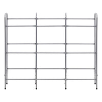 Supporto con Ripiani per 9 Casse Argento 145x33x116 cm Acciaio 285214