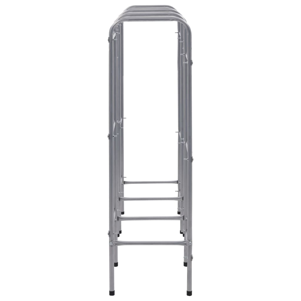 Supporto con Ripiani per 9 Casse Argento 145x33x116 cm Acciaio 285214