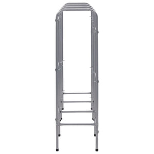 Supporto con Ripiani per 9 Casse Argento 145x33x116 cm Acciaio 285214