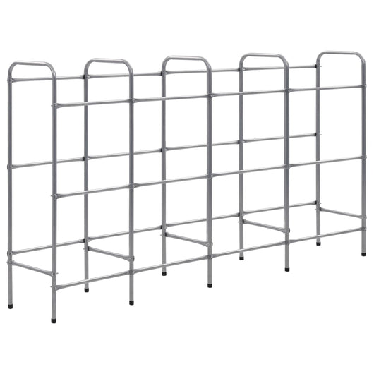Scaffale portaoggetti per 12 scatole 190 x 33 x 116cm acciaio argento 02_0000641