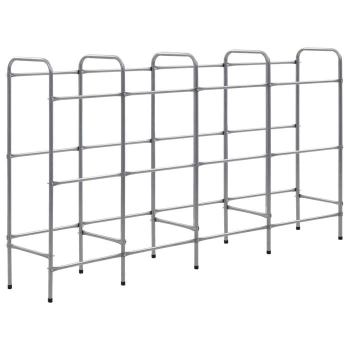 Scaffale portaoggetti per 12 scatole 190 x 33 x 116cm acciaio argento 02_0000641