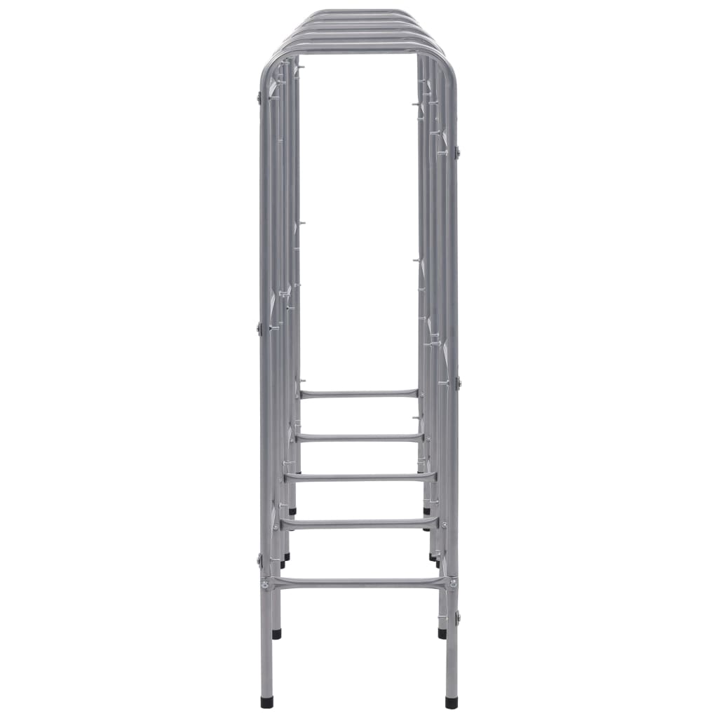 Supporto con Ripiani per 12 Casse Argento 190x33x116 cm Acciaio 285215