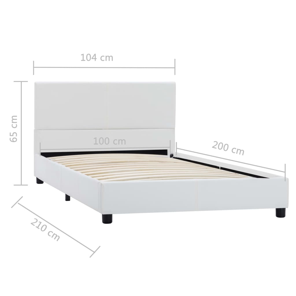 Giroletto-Struttura Letto Bianco in Similpelle 100x200 cm