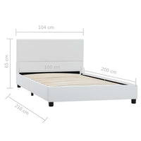 Giroletto-Struttura Letto Bianco in Similpelle 100x200 cm