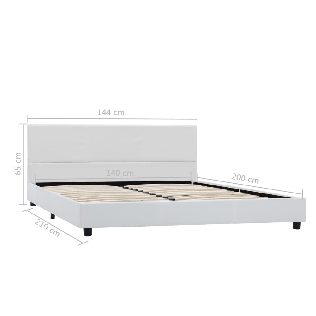 Giroletto-Struttura Letto Bianco in Similpelle 140x200 cm 642548