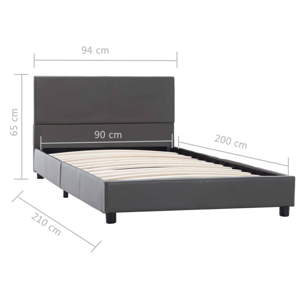 Giroletto-Struttura Letto Grigio in Similpelle 90x200 cm