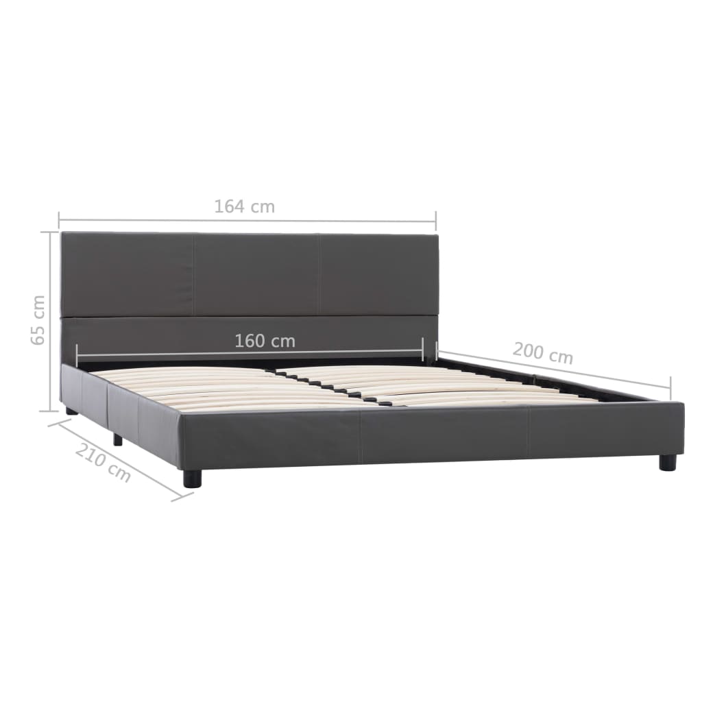 Giroletto-Struttura Letto Grigio in Similpelle 160x200 cm