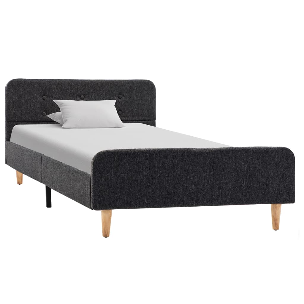 Giroletto-Struttura Letto Grigio Scuro in Stoffa Ruvida 90x200 cm