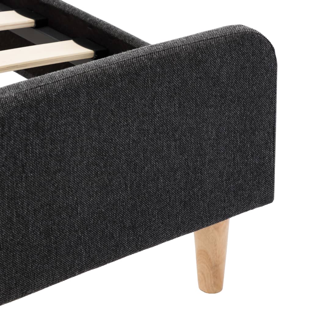 Giroletto-Struttura Letto Grigio Scuro in Stoffa Ruvida 90x200 cm