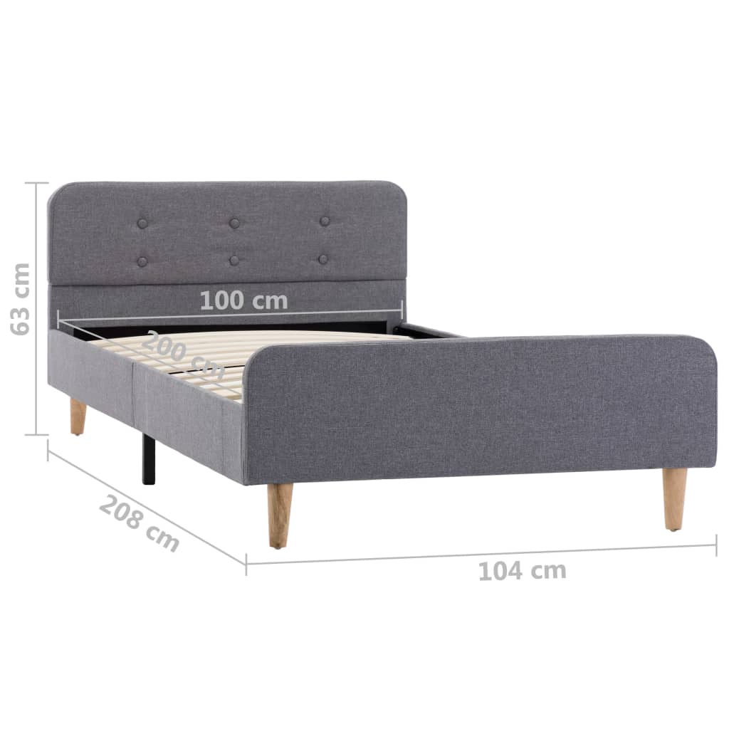 Giroletto-Struttura Letto Grigio Chiaro in Tessuto 100x200 cm