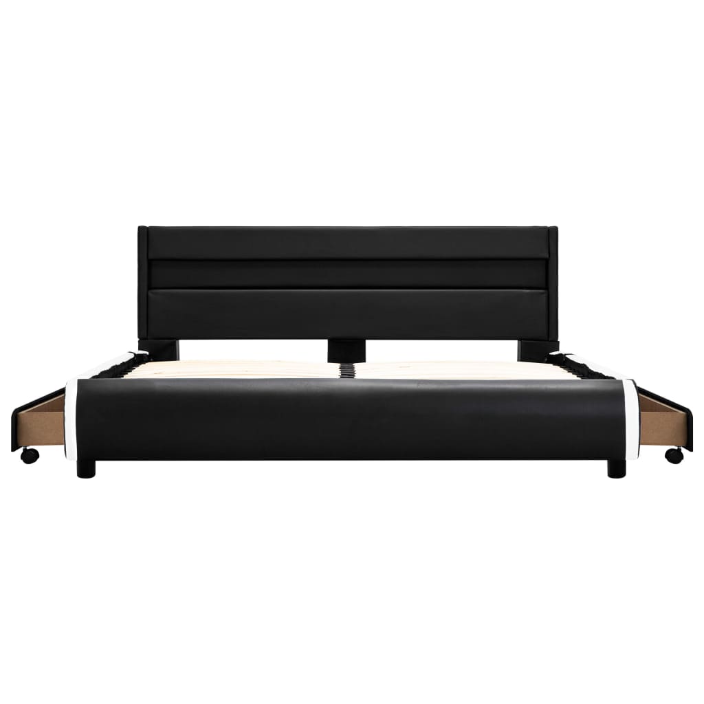 Giroletto con LED Nero in Similpelle 140x200 cm 284975