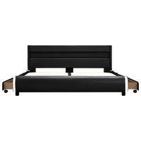 Giroletto con LED Nero in Similpelle 140x200 cm 284975