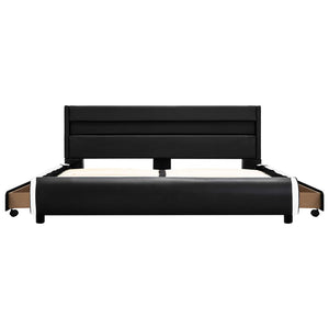 Giroletto con LED Nero in Similpelle 140x200 cm 284975