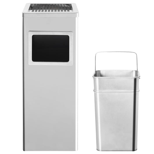Pattumiera con Posacenere da Albergo 36 L Acciaio Inox 51090