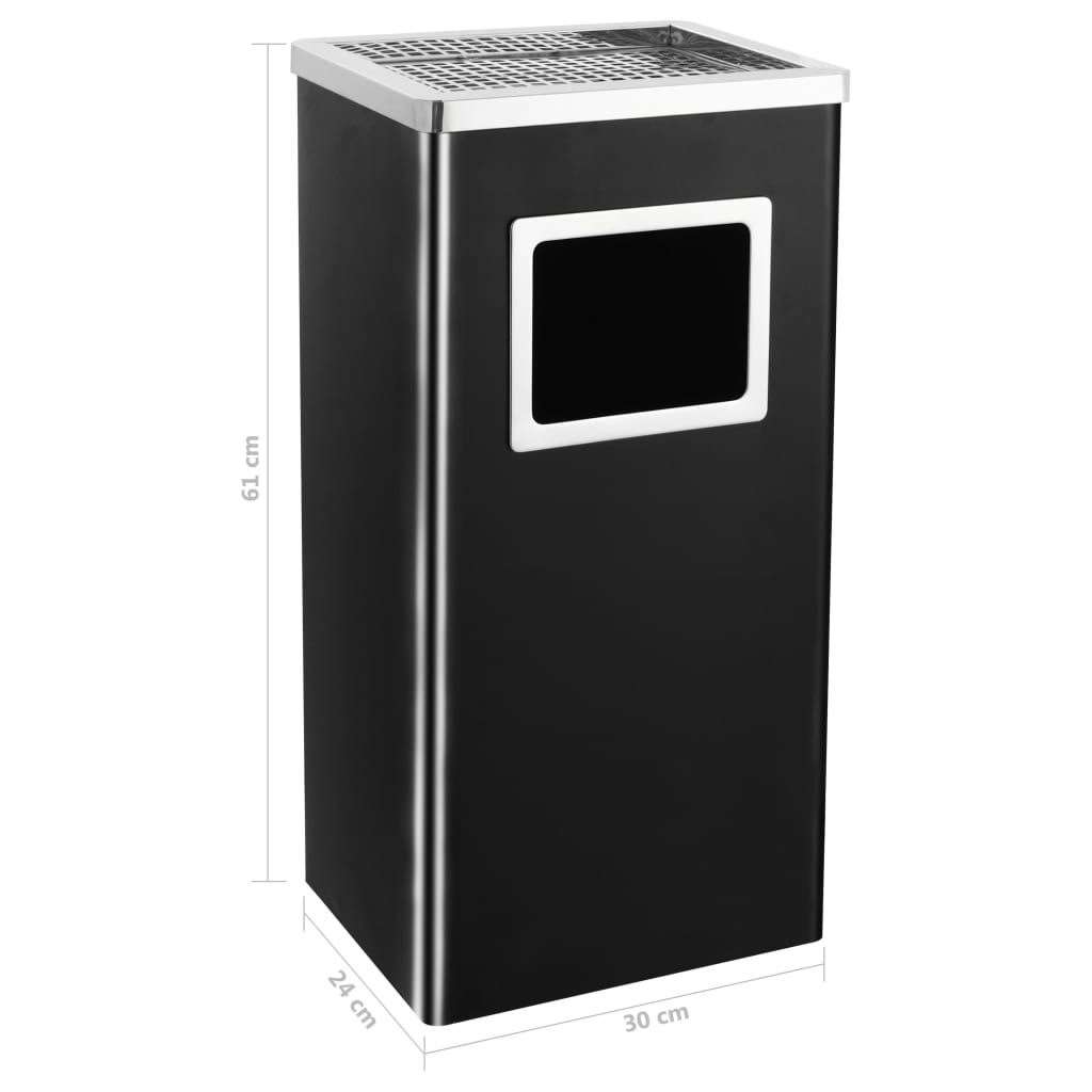 Pattumiera con Posacenere da Albergo 45 L Acciaio Nero cod mxl 47179