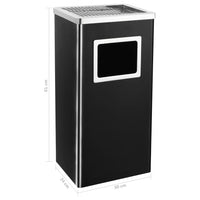 Pattumiera con Posacenere da Albergo 45 L Acciaio Nero cod mxl 47179