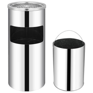 Pattumiera con Posacenere da Parete Acciaio Inox 26 L 51095