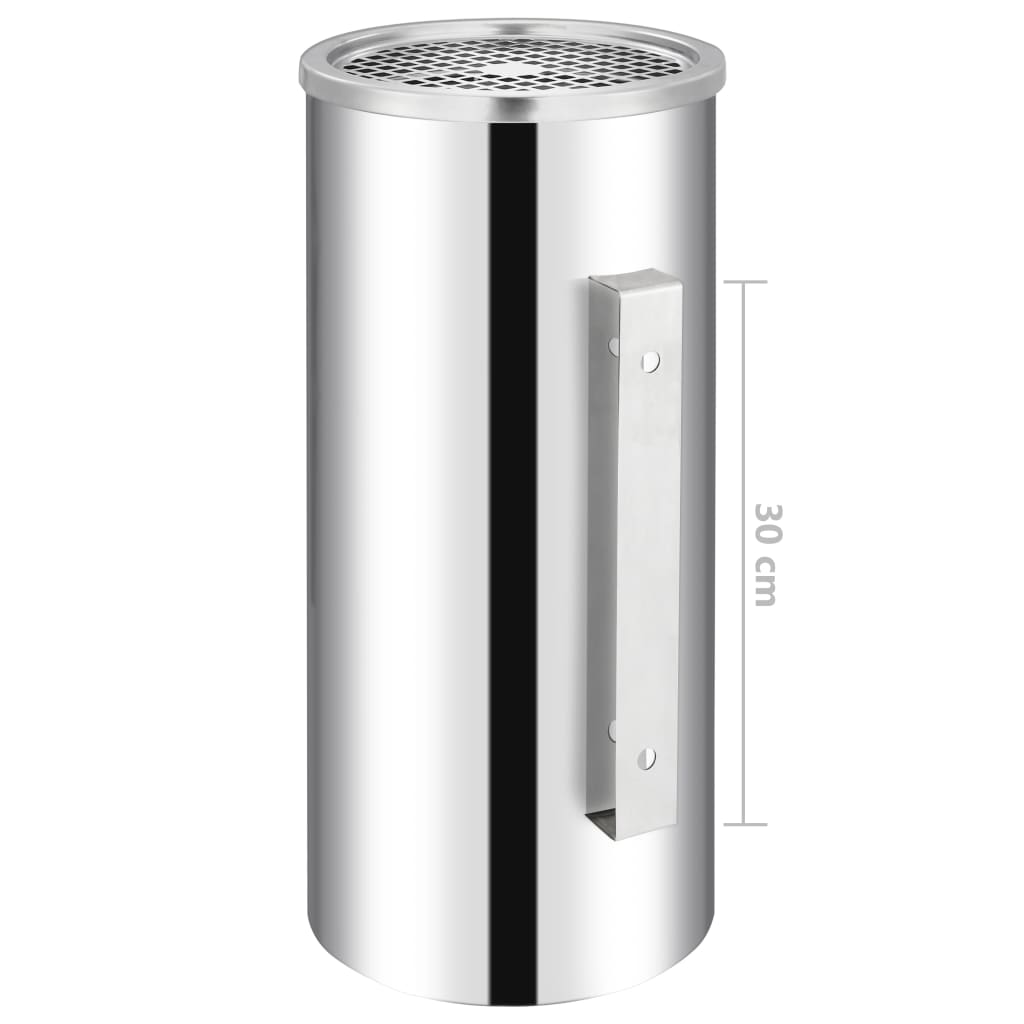 Pattumiera con Posacenere da Parete Acciaio Inox 26 L cod mxl 74424