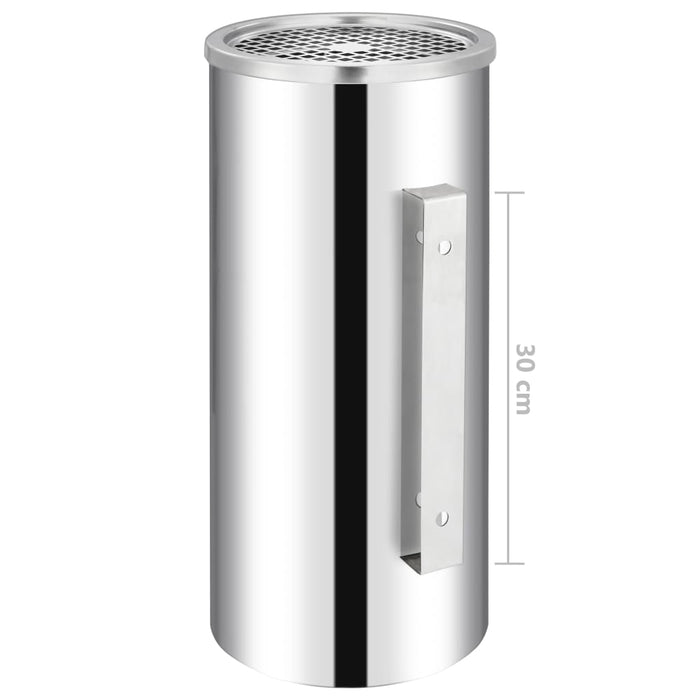 Pattumiera con Posacenere da Parete Acciaio Inox 26 L cod mxl 74424