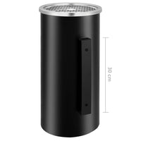 Pattumiera con Posacenere da Parete in Acciaio 26 L Nera 51096