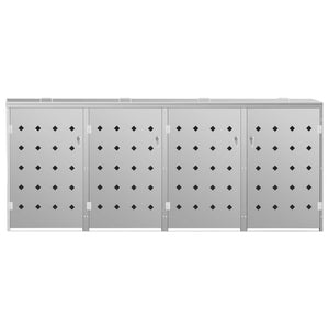 Copribidone per Spazzatura Quadruplo 240 L in Acciaio Inox 145382