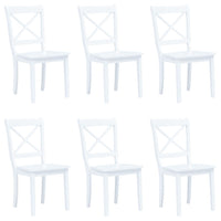 Sedie da Pranzo 6 pz Bianche in Massello di Hevea cod mxl 6718