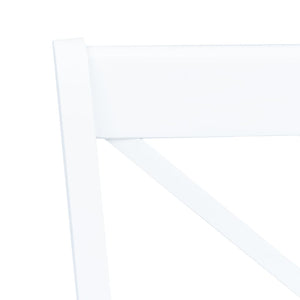 Sedie da Pranzo 6 pz Bianche in Legno Massello di Hevea 277543