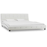 Letto con Materasso Memory Foam Bianco in Similpelle 160x200 cm 277557