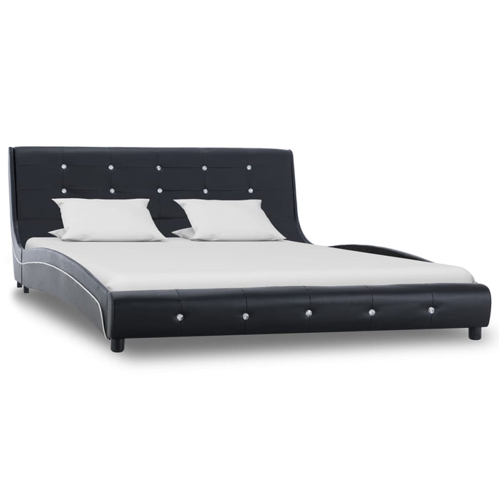 Letto con Materasso Memory Foam Nero in Similpelle 140x200 cm 277561