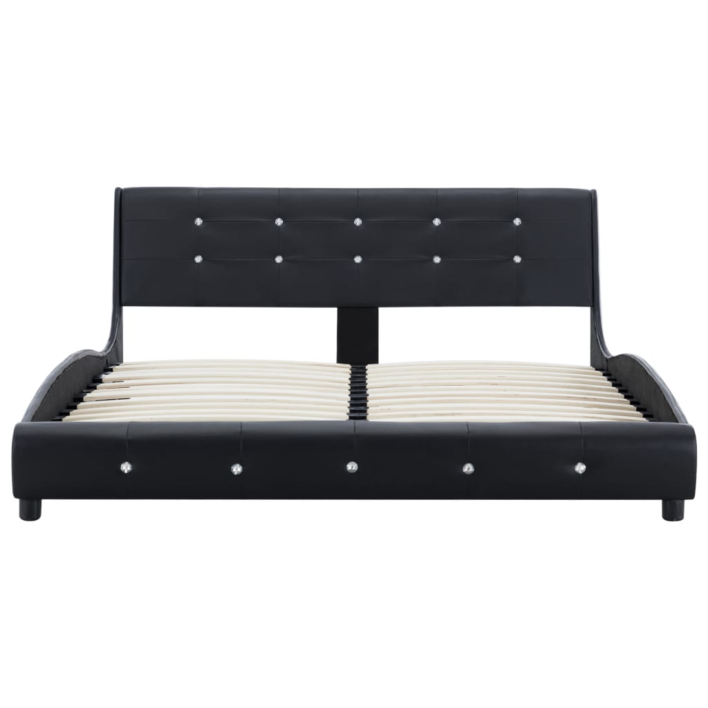 Letto con Materasso Memory Foam Nero in Similpelle 140x200 cm 277561